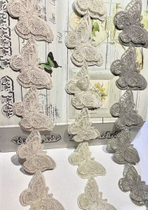 3D Embroidered Butterflies Tape, 6 cm - Img 1