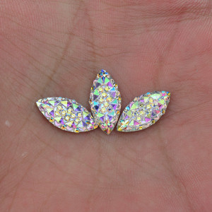 AB Mini Crystal Glueing Appliques, 7 x 15 mm, (50 pieces/set) - Img 2