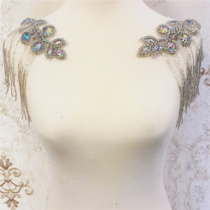 AB Thermo-Adhesive Fringes & Crystals Applique - Img 2