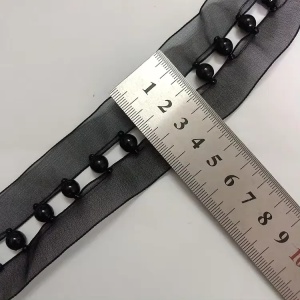 Banda Pasmanterie Perle pe Tulle, 4 cm - Img 2