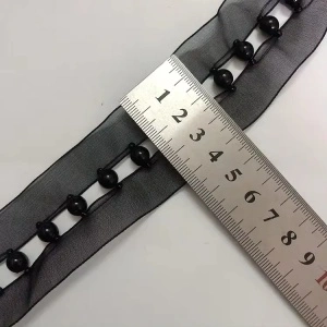 Banda Pasmanterie Perle pe Tulle, 4 cm - Img 2