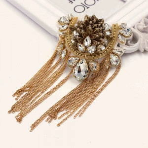 Crystal and Fringed Epaulettes, Golden