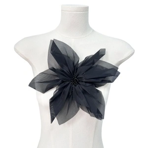 Decorative Organza Flower, Various Colours, 27 x 27 cm - Img 3