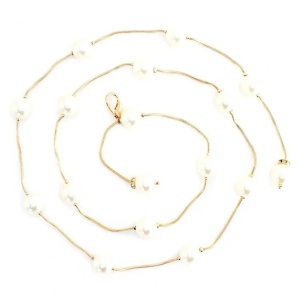 Decorative Waist Belt with Pearls, Golden - Img 2
