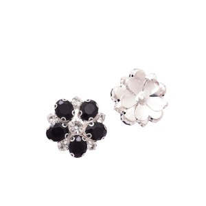 Flower Buttons, Black Crystals, 26mm (5 pieces/set) - Img 1