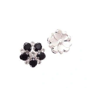 Flower Buttons, Black Crystals, 26mm (5 pieces/set)