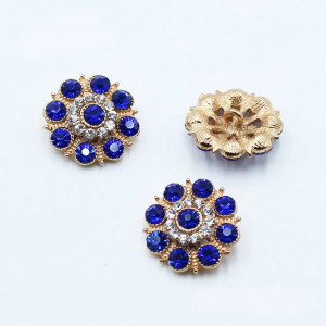 Glass Crystal Buttons, Imperial Blue, 20mm (5 pcs/set) - Img 2