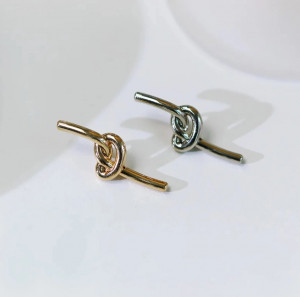 Metallic Knot Buttons, Gold/Silver, 32mm - Img 1
