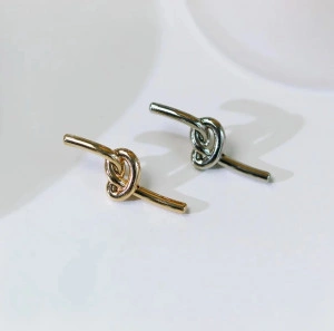 Metallic Knot Buttons, Gold/Silver, 32mm