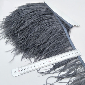 Ostrich Feathers Tape, Dark Grey