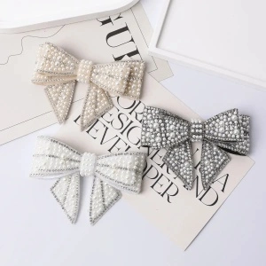 Pearl Decorative Bow, 9 x 9 cm