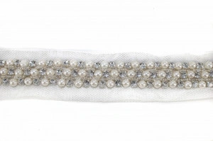 Rhinestones & Pearls Lacing Tape - Img 2