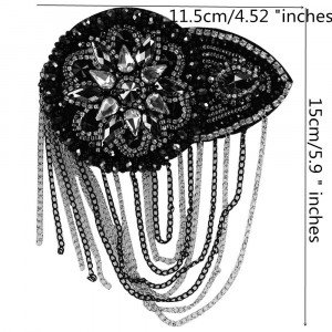 Round Epaulettes Set with Beads & Crystals - Img 5