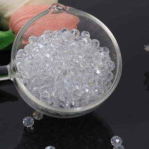 Set Margele Sticla Fatetate, Clear, 6mm