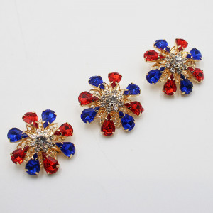 Two Coloured Crystal Glass Crystal Buttons, 26mm - Img 4