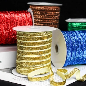 Velvet ribbon with glitter