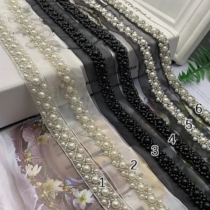1.5 cm Pearl Pasmanterie Band - Img 2