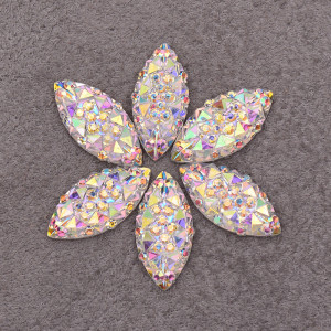 AB Mini Crystal Glueing Appliques, 7 x 15 mm, (50 pieces/set) - Img 3