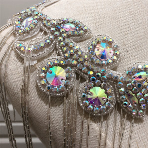 AB Thermo-Adhesive Fringes & Crystals Applique - Img 3