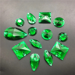 Acrylic Stitching Crystals, Green
