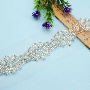 Banda Pasmanterie Perle si Margele Floare, 8cm
