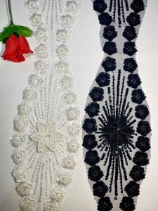 Broderie pe Tulle cu Margele si Paiete
