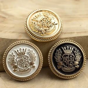 Crown Metal Buttons, 15-20mm (2 pcs/set) - Img 2