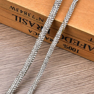 Decorative Chain Decorative Round Strings, Silver, 4-6mm - Img 2