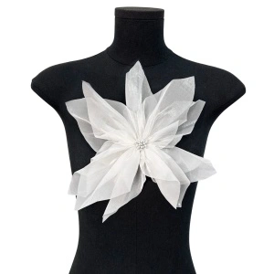 Decorative Organza Flower, Various Colours, 27 x 27 cm - Img 4