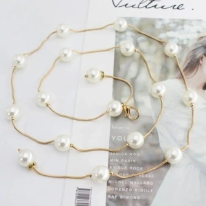 Decorative Waist Belt with Pearls, Golden - Img 3