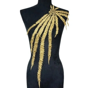 Embroidered appliqué, Gold, 30x58cm