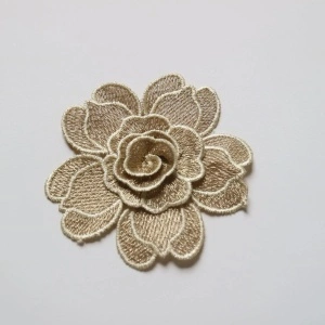 Embroidered Flowers, Beige, 9.5 cm (5 pieces/set) - Img 3
