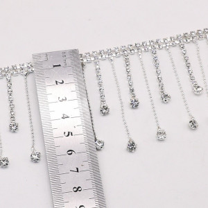Fringes with rhinestones lengths 6 cm - Img 3