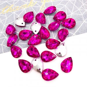 Glass Sewing Crystals, Fucsia - Img 2