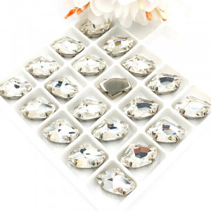 Glass Sewing Stones, 14 MM