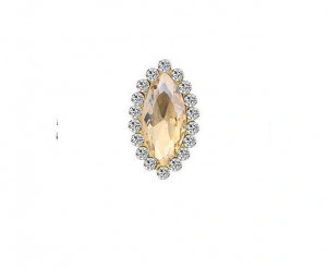 Glass Stitching Crystals, 10MM, Gold Base - Img 2