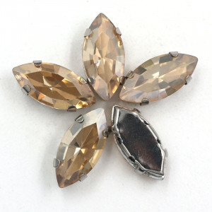 Glass Stitching Crystals, 10mm, Silver Base, (10 pcs/set) - Img 6