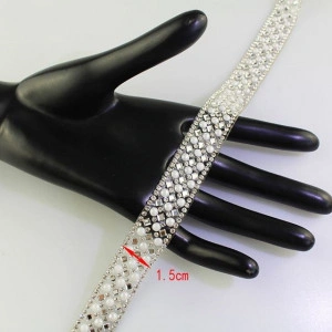 Heat-Sticking Band with Pearls, Rhinestones and Mirror Crystals