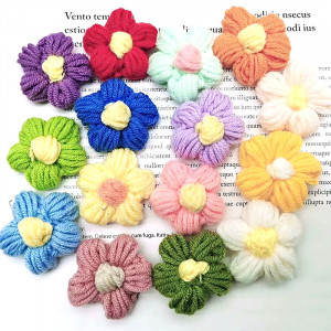 Knitted Flowers, 4.5cm (8 pieces/set) - Img 2