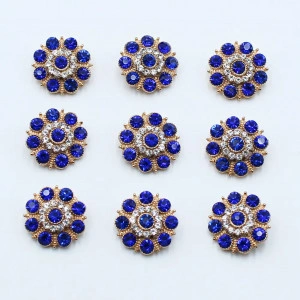 Nasturi Cristale Sticla, Albastru Imperial, 20mm (5 bucati/set)