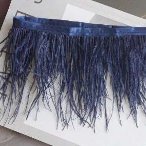 Ostrich feathers tape, Indigo - Img 2