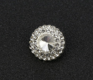Rhinestone Buttons Two Rows, 17MM, (5 pieces/set)