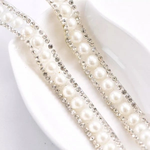 Rhinestones & Pearl Thermo-Adhesive Tape, 1 cm - Img 3