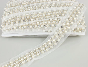 Rhinestones & Pearls Lacing Tape - Img 3