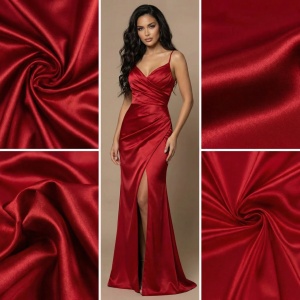 Satin Elastic Rosu - Img 2