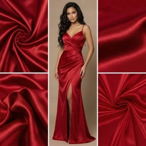 Satin Elastic Rosu - Img 2