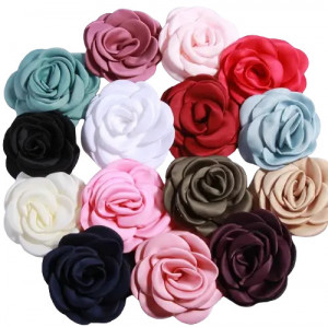 Trandafiri Decorativi din Satin, 9.5 cm (5 bucati/set)