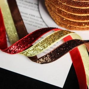 Velvet ribbon with glitter - Img 2