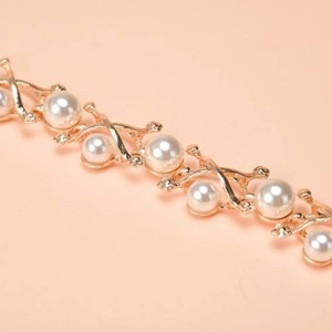 Adjustable Waist Belt with Pearls, Gold - Img 4