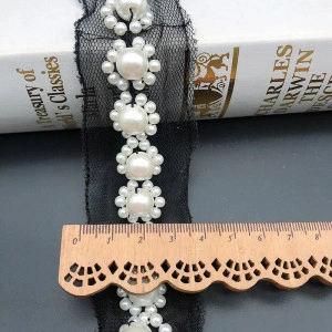 Banda Pasmanterie Perle Floare, 4cm - Img 4
